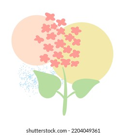 Herbal composition. Environment, ecology, gardening symbol. Vector illustration. 