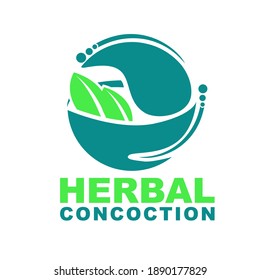 Vector de diseño de logotipo de construcción herbal