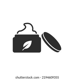 Herbal Cream icon. Monochrome black and white symbol. Vector illustration