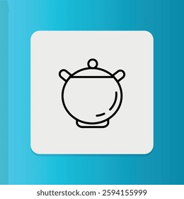 Herbal Decoction Pot icon.  Editable stroke. Vector illustration	