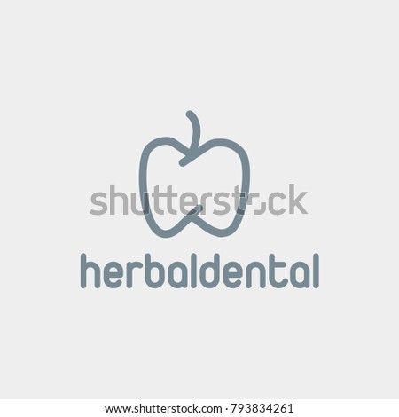 herbal dental. appel. logo. vector.
