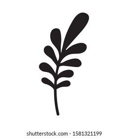 Herbal design element with leafs. Single plain naif design for background and textures. Vector illustration.