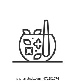 Herbal detox icon, part of the square icons, beauty salon icon set. The illustration is a vector, editable stroke, thirty-two by thirty-two matrix grid, pixel perfect file.