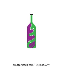 herbal drink bottle leaf illustration vector design beverage