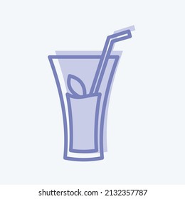 Herbal Drink Icon in trendy two tone style isolated on soft blue background