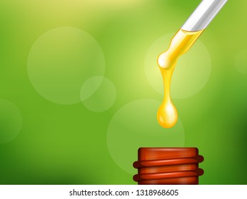 Herbal essence dropper into bottle