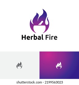 Herbal Fire Traditional Natural Medicine Flame Flare Medical Logo