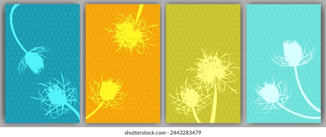 Kräuterblumenkarten Vektor-Design. Rustikale flauschige Löwenzahn. Feldblütenknospen symbolisieren ein verliebtes Paar. Heilpflanzen Illustration. Bio-Hautpflegebezüge.