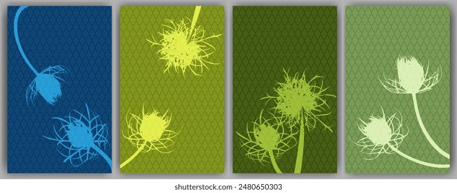 Herbal floral cards vector design. Rustic fluffy dandelions. Field flower buds symbolising couple in love. Healing plants illustration. Minimal botanical graphic elements.