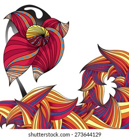 Herbal floral illustration - graphic background for page. Vector format.