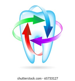 Herbal and fluoride protection icon of a tooth