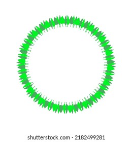 Herbal frame or border. Decorative green wreath. Vector botanical design element. 