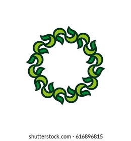 Herbal frame in a modern style, in the form listem forming the wreath