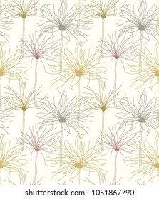 Herbal grass seamless pattern. Hand drawn flowers, herbs on white background, blackboard. Cute botanical vector design for fabric liberty prints, floral banner, wallpaper, wrapping, scrapbooking.