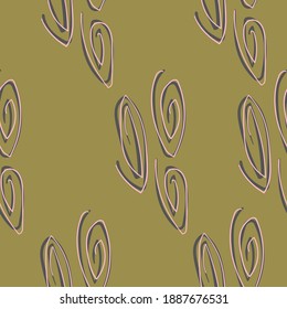 herbal green seamless pattern with abstract patterns