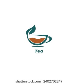 herbal green tea cup logo, herbal drink logo.