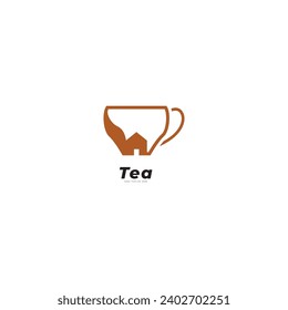 herbal green tea cup logo, herbal drink logo.