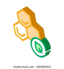 Kräuterhonigsymbol-Vektorgrafik. isometrisches pflanzliches Honigzeichen. farbige einzelne Symbolillustration