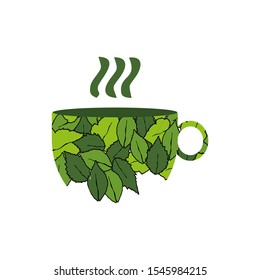 a herbal hot leaf tea for fresh and healthy life logo