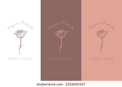 Logotipo de vectores herbales para productos botánicos
