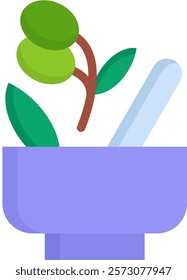 Herbal Icon Flat Vector Illustration