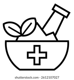 herbal icon Outline icon isolated on white background