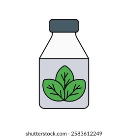 herbal icon with white background vector stock illustration