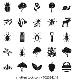 Herbal icons set. Simple set of 25 herbal vector icons for web isolated on white background