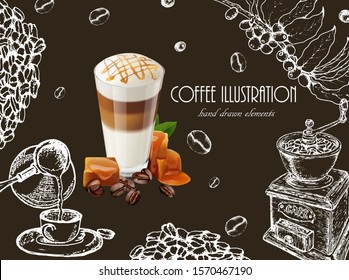 Vector Doodle Set Different Types Coffee Stock Vector (Royalty Free ...