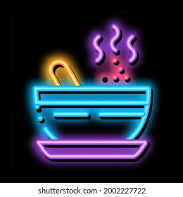 Herbal Infusion for Yoga Meditation neon light sign vector. Glowing bright icon Herbal Infusion for Yoga Meditation Sign. transparent symbol illustration