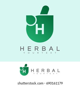 herbal initial Letter H Logo design