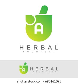 herbal initial Letter A Logo design