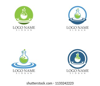 Herbal lab icon logo vector template