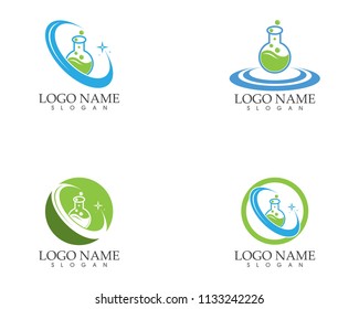 Herbal lab icon logo vector template