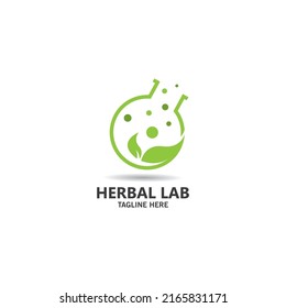 Herbal lab vector icon illustration design