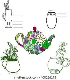 herbal labels for tea Leaf icon, leaf vector. Doodle packaging. Vector label tag. illustration art. Ink sketch. Organic design template. Botanical drawing.