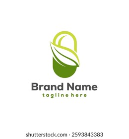 Herbal leaf capsule pill medicine drug logo vector