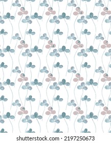 herbal leaf floral pattern. Seamless floral blue background.two tone floral pattern