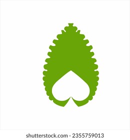 Herbal leaf illustration design with ace of spades.