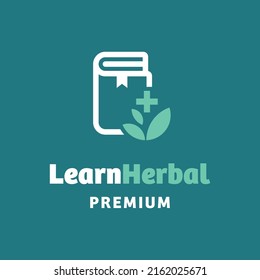 Herbal with learn logo design vector graphic symbol icon sign illustration creative idea