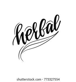Herbal Lettering design. vector illustration.