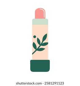 Herbal lip balm tube with natural ingredients isolated vector illustration