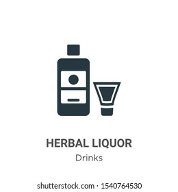 Herbal liquor vector icon on white background. Flat vector herbal liquor icon symbol sign from modern drinks collection for mobile concept and web apps design.
