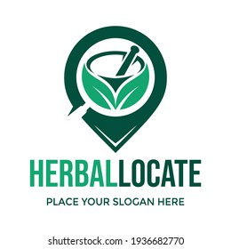 Herbal location vector logo template. This design use spot symbol. Suitable for health point.