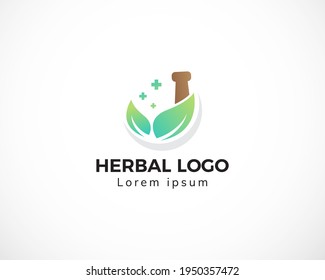 plantilla de diseño de logotipo herbal naturaleza sanidad creativa