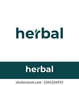 Herbal Logo with leaves logo identity. Simple leaves and organic logo for natural logo identity