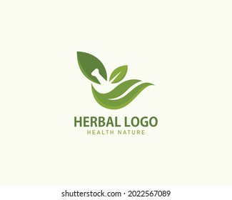 Kräuterlogo Naturblatt-Design-Konzept für die medizinische Versorgung