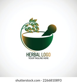 Diseño de plantillas de logotipo herbal, Diseño de logotipo natural de hierbas.