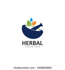 Herbal logo template vector icon illustration