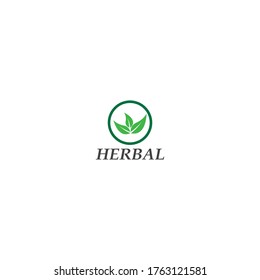 Ilustración de icono vectorial de la plantilla de logotipo herbal